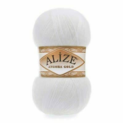 Alize Angora Gold 55 Beyaz el örgü ipi