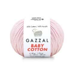Gazzal Baby Cotton 3411 Açık Pembe amigurumi ipi