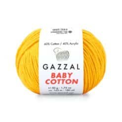 Gazzal Baby Cotton 3417 Sarı amigurumi ipi