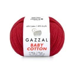 Gazzal Baby Cotton 3439 Kırmızı amigurumi ipi