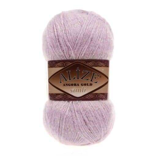 Alize Angora Gold Simli 452 Açık Gül el örgü ipi
